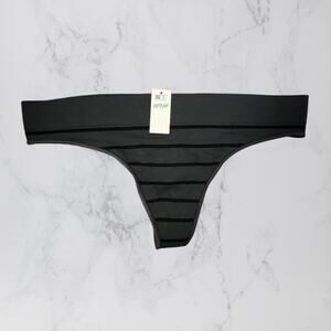 Aerie Size Large Thong NWT Gray Black